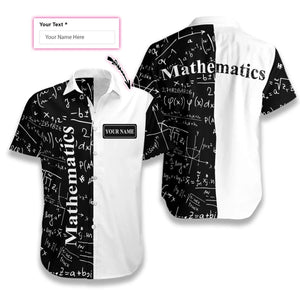 Mathematics Black And White Design Custom Name Hawaiian Shirt, Hawaiian Shirt Gift, Christmas Gift