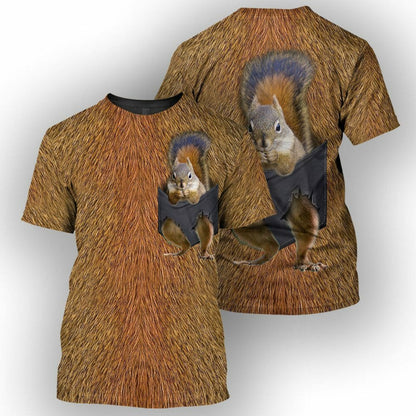 Squirrel Pocket - 3D All Over Printed Shirt Tshirt Hoodie Apparel