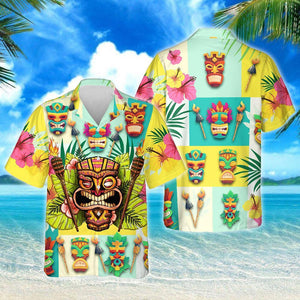 Summer Is Coming Tiki Mask Design Hawaiian Shirt,Hawaiian Shirt Gift, Christmas Gift