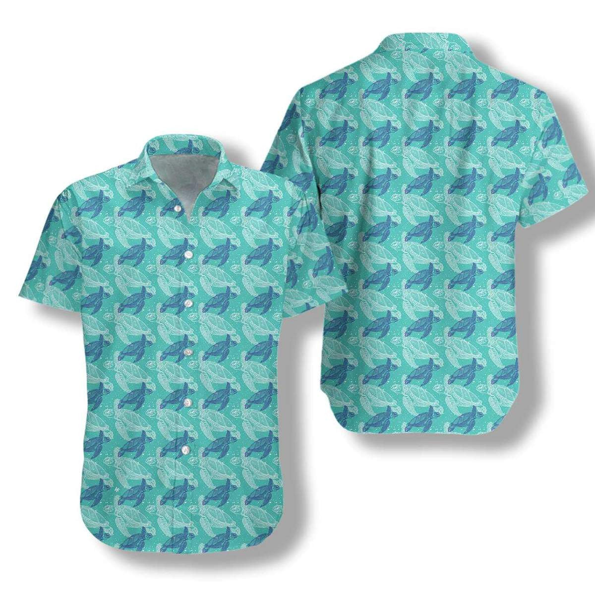 Marine Life Sea Turtle Pattern Hawaiian Shirt,Hawaiian Shirt Gift, Christmas Gift