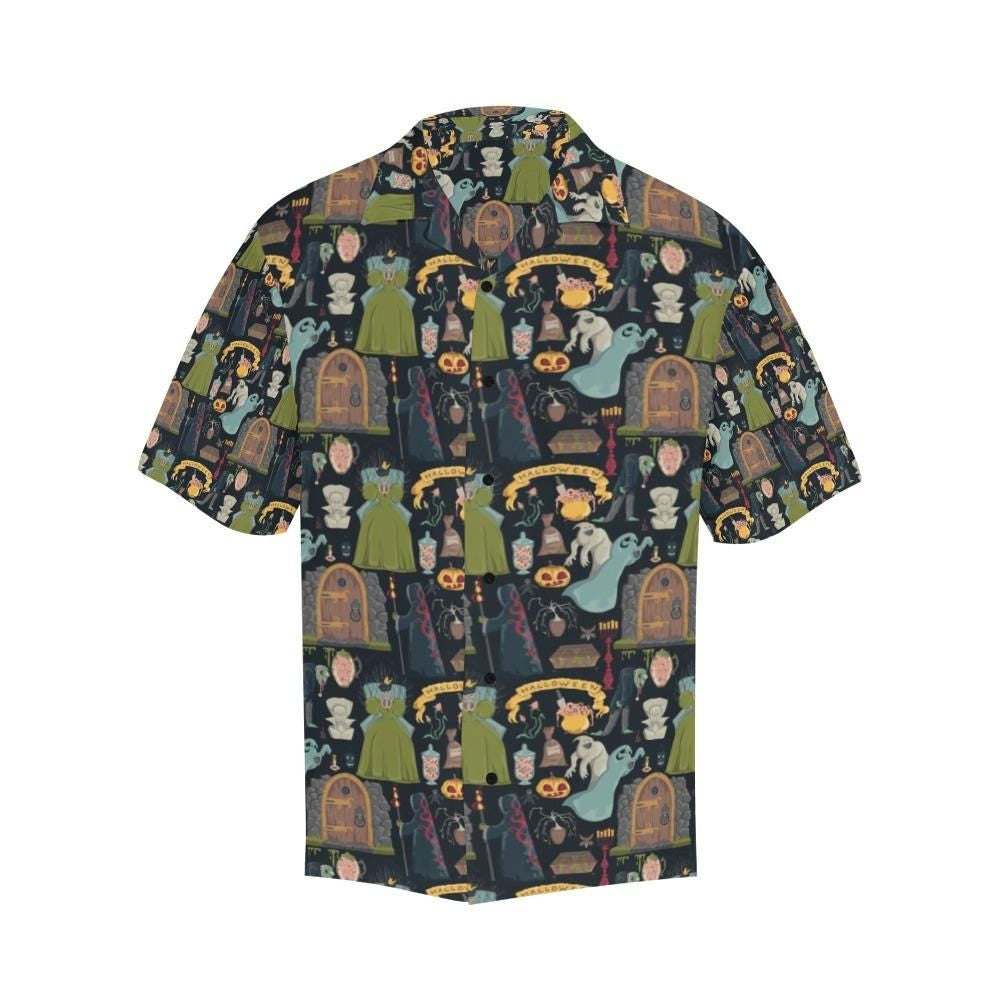 Creepy Graveyard On Halloween Night Dramatic Hawaiian Shirt,Hawaiian Shirt Gift, Christmas Gift