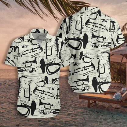 Classic Trumpet Is Cool Design Hawaiian Shirt, Hawaiian Shirt Gift, Christmas Gift