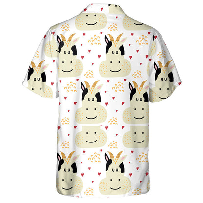Cow Head And Small Red Heart Hawaiian Shirt,Hawaiian Shirt Gift, Christmas Gift
