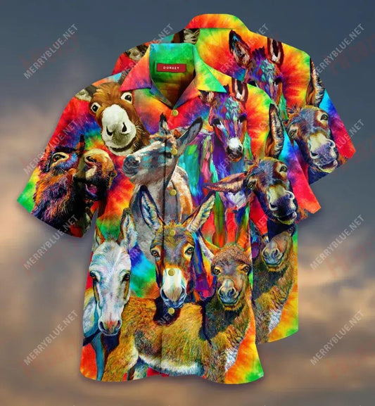 Life Is Better With A Donkey Short Hawaiian Shirt Ocean Short Sleeve Vintage Hawaiian Shirts Funny Hawaiian Shirts, Hawaiian Shirt Gift, Christmas Gift