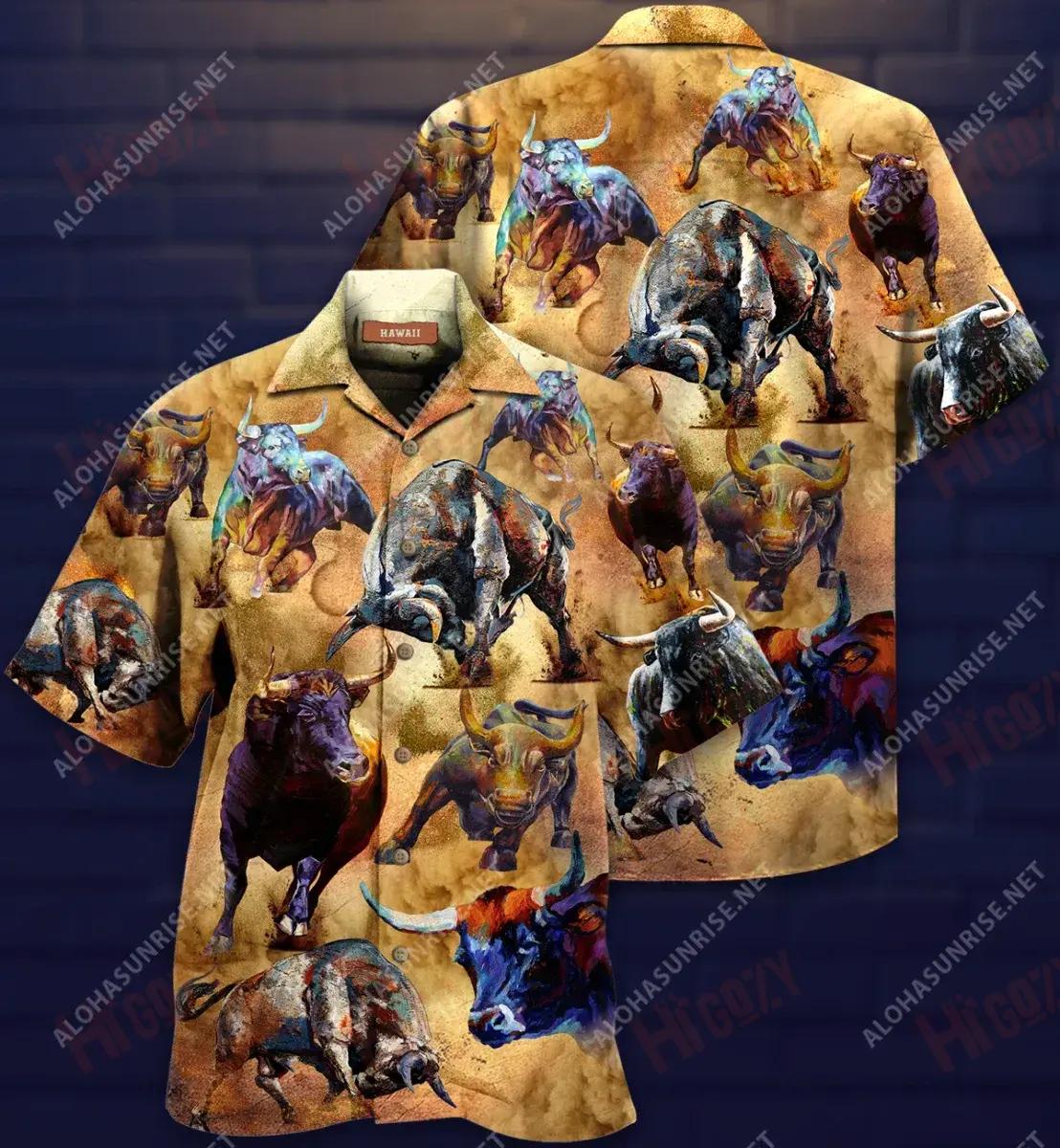 Don'T Mess With The Bull Unisex Hawaiian Shirt Ocean Short Sleeve Tactical Hawaiian Shirt Funny Hawaiian Shirts, Hawaiian Shirt Gift, Christmas Gift