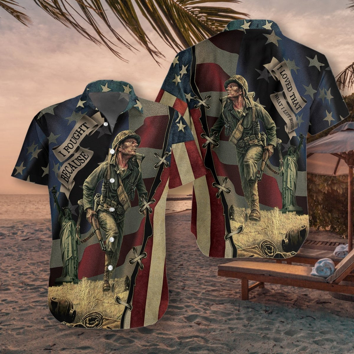 Memories Veteran Seamless Background Design Hawaiian Shirt,Hawaiian Shirt Gift, Christmas Gift