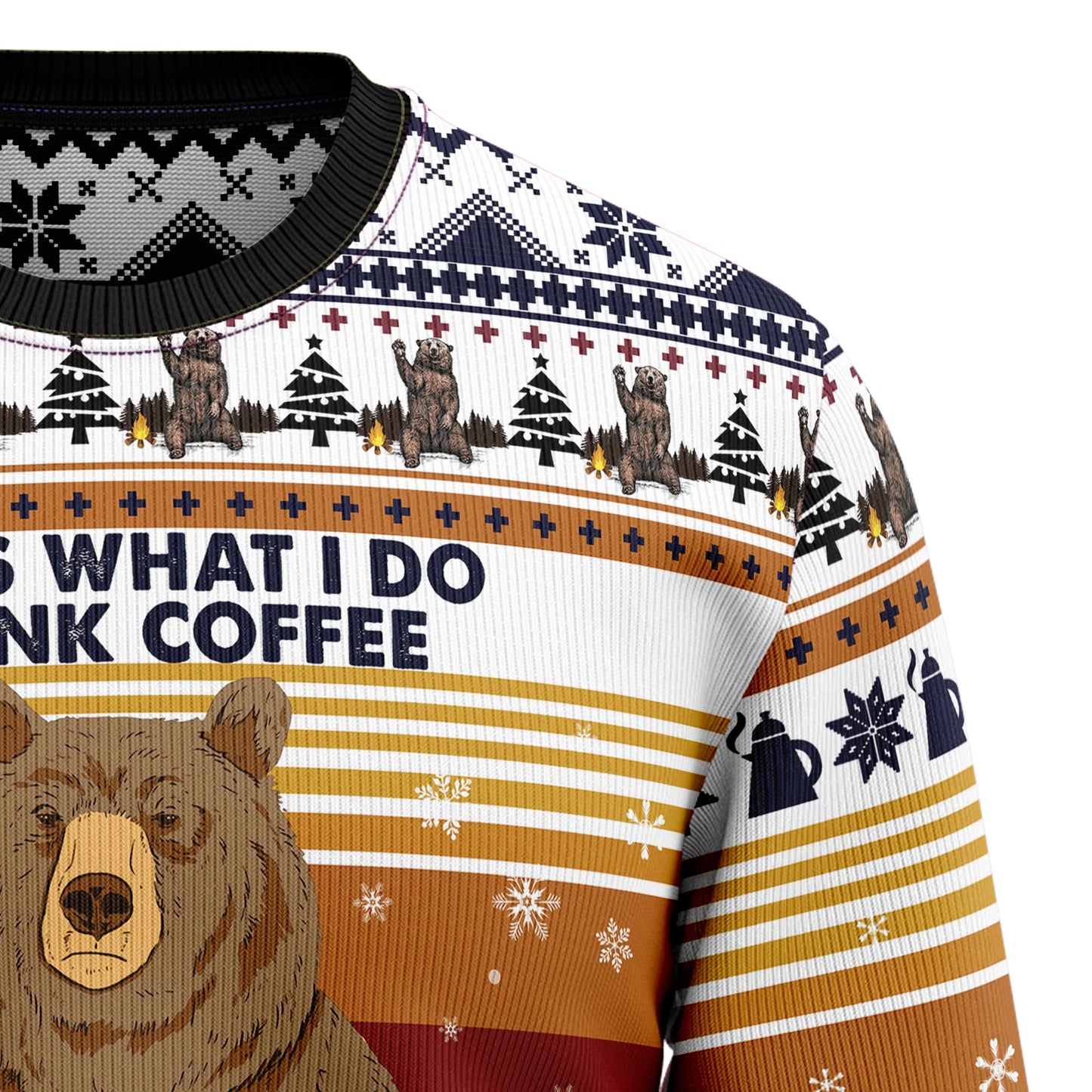 Bear Coffee Ugly Christmas Sweater, Christmas Ugly Sweater,Christmas Gift,Gift Christmas 2024
