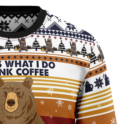 Bear Coffee Ugly Christmas Sweater, Christmas Ugly Sweater,Christmas Gift,Gift Christmas 2024