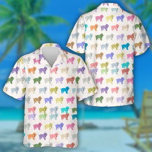 Adorable Multicolor Poodle Dog Pop Art Style Hawaiian Shirt, Hawaiian Shirt Gift, Christmas Gift