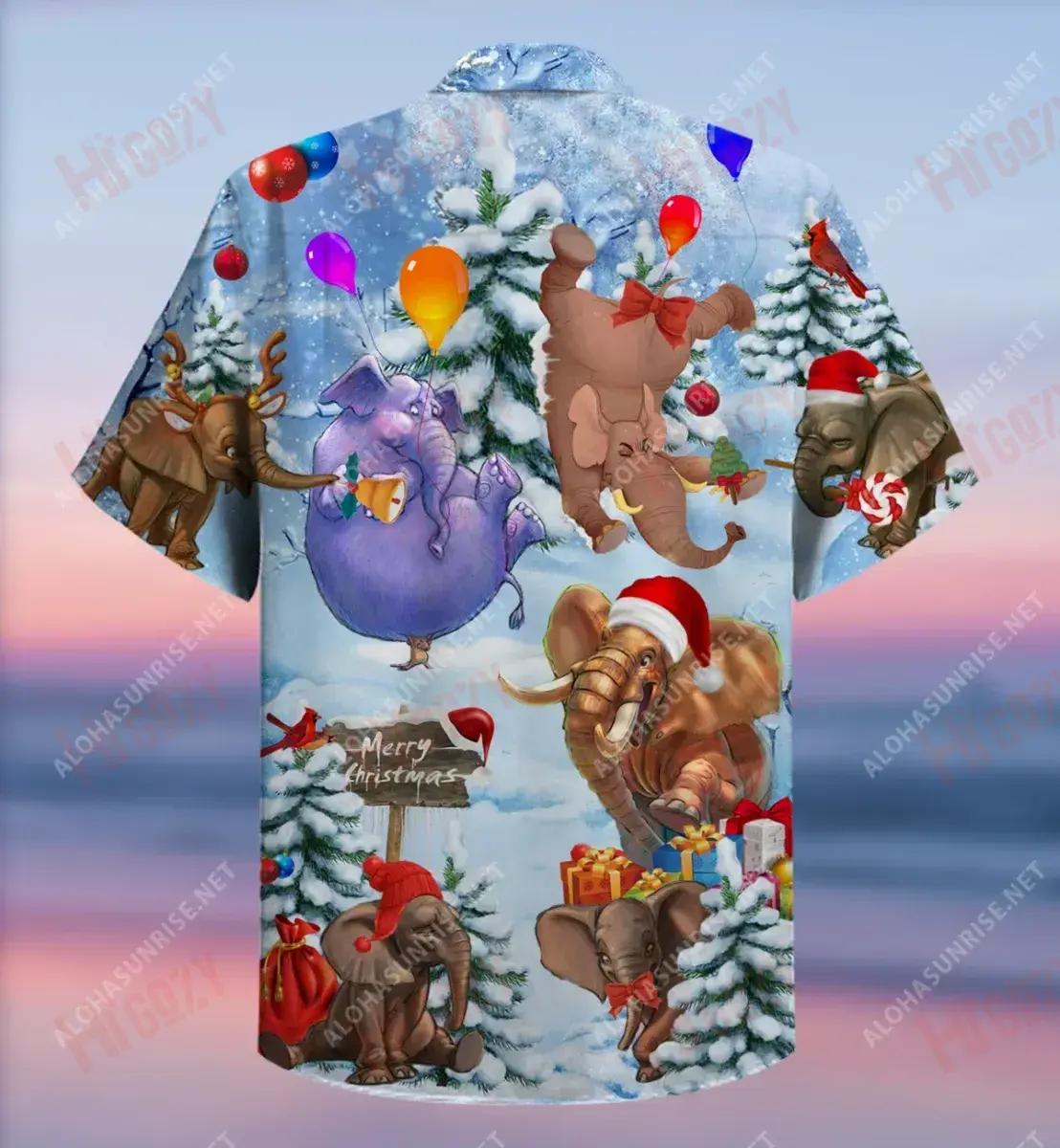 Christmas Better With Elephants Short Hawaiian Shirt Hobbies Hawaiian T Shirts Custom Hawaiian Shirts Funny Hawaiian Shirts, Hawaiian Shirt Gift, Christmas Gift