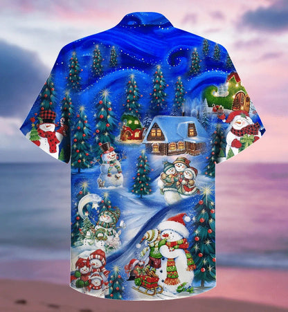 Design Hawaiian Shirt Chilling With My Snowmies Christmas,Hawaiian Shirt Gift, Christmas Gift