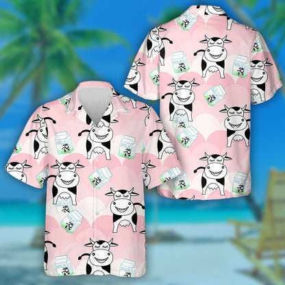 Little Cows And Rainbow World Milk Day Hawaiian Shirt, Hawaiian Shirt Gift, Christmas Gift