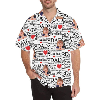 Custom Face Greatest Love Men's All Over Print Hawaiian Shirt, Hawaiian Shirt Gift, Christmas Gift