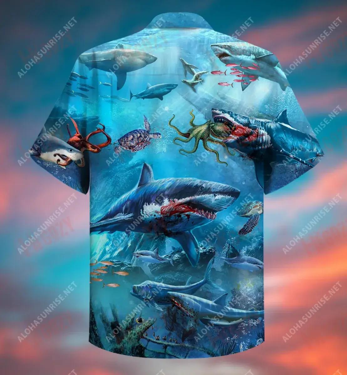 Look At The Sharks Hunting Short Short Sleeve Shirt Summer Hawaiian T Shirts Best Hawaiian Shirts Hawaiian Shirt Pattern, Hawaiian Shirt Gift, Christmas Gift