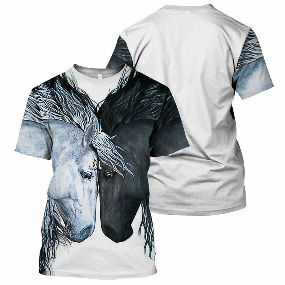 White Horse - 3D All Over Printed Shirt Tshirt Hoodie Apparel