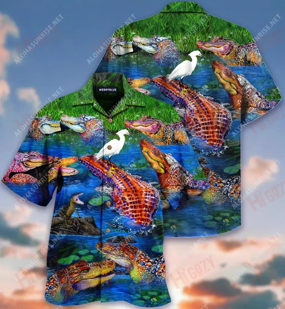 Look Forward To Seeing You Soon Alligator Unisex Hawaiian Shirt Summer Short Sleeve Tactical Hawaiian Shirt Funny Hawaiian Shirts, Hawaiian Shirt Gift, Christmas Gift