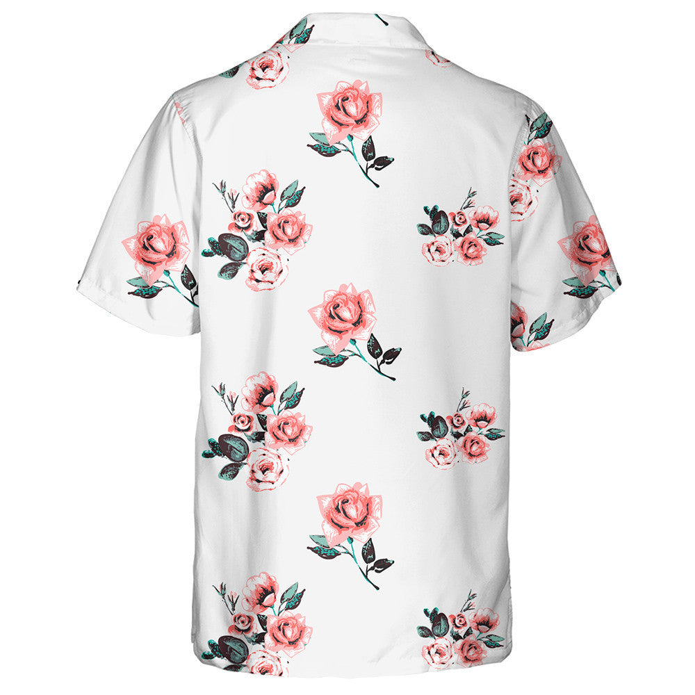 Vintage Traditional Roses Brunch Beautiful Bouquet Themed Design Hawaiian Shirt, Hawaiian Shirt Gift, Christmas Gift