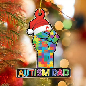 Autism Dad Ornament, Christmas Ornament Gift, Christmas Gift, Christmas Decoration