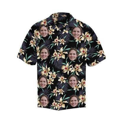 Lily Flowers Face Theme Pretty Ornamental Custom Photo Hawaiian Shirt, Hawaiian Shirt Gift, Christmas Gift