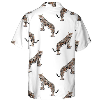 Tiger Leopard Animals Fashion Ornament On White Background Hawaiian Shirt, Hawaiian Shirt Gift, Christmas Gift