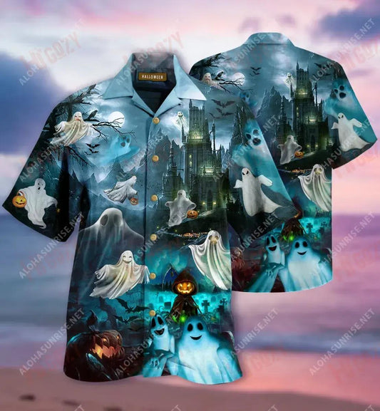 Say Boo And Scary On Unisex Short Sleeve Shirt Hobbies Hawaiian T Shirts Best Hawaiian Shirts Hawaiian Shirts For Women, Hawaiian Shirt Gift, Christmas Gift