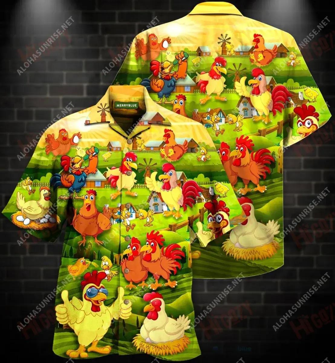 Life Is Better With Chickens Around Unisex Short Sleeve Shirt Vacation Hawaiian T Shirts Tactical Hawaiian Shirt Hawaiian Shirts For Women, Hawaiian Shirt Gift, Christmas Gift