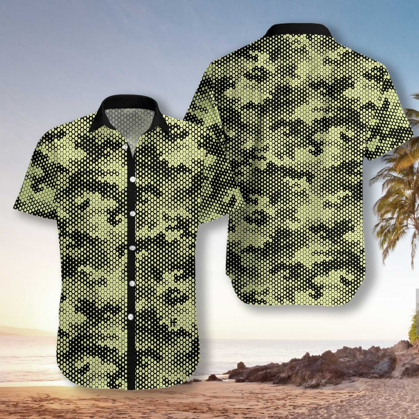 Golf Ball Texture Digital Camouflage Design Attractive Hawaiian Shirt, Hawaiian Shirt Gift, Christmas Gift