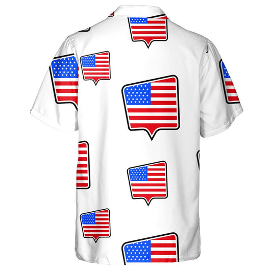 Chat Box With Monochrome American Flag On White Background Hawaiian Shirt, Hawaiian Shirt Gift, Christmas Gift