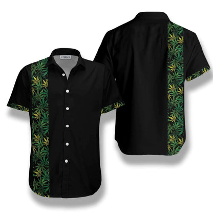 Black Background Retro Cannabis Marijuana Design Hawaiian Shirt,Hawaiian Shirt Gift, Christmas Gift