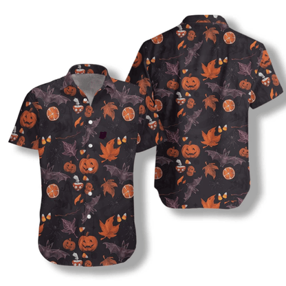 Halloween Spooky Artistic Background Design Hawaiian Shirt, Hawaiian For Gift