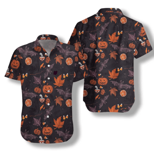 Halloween Spooky Artistic Background Design Hawaiian Shirt, Hawaiian For Gift