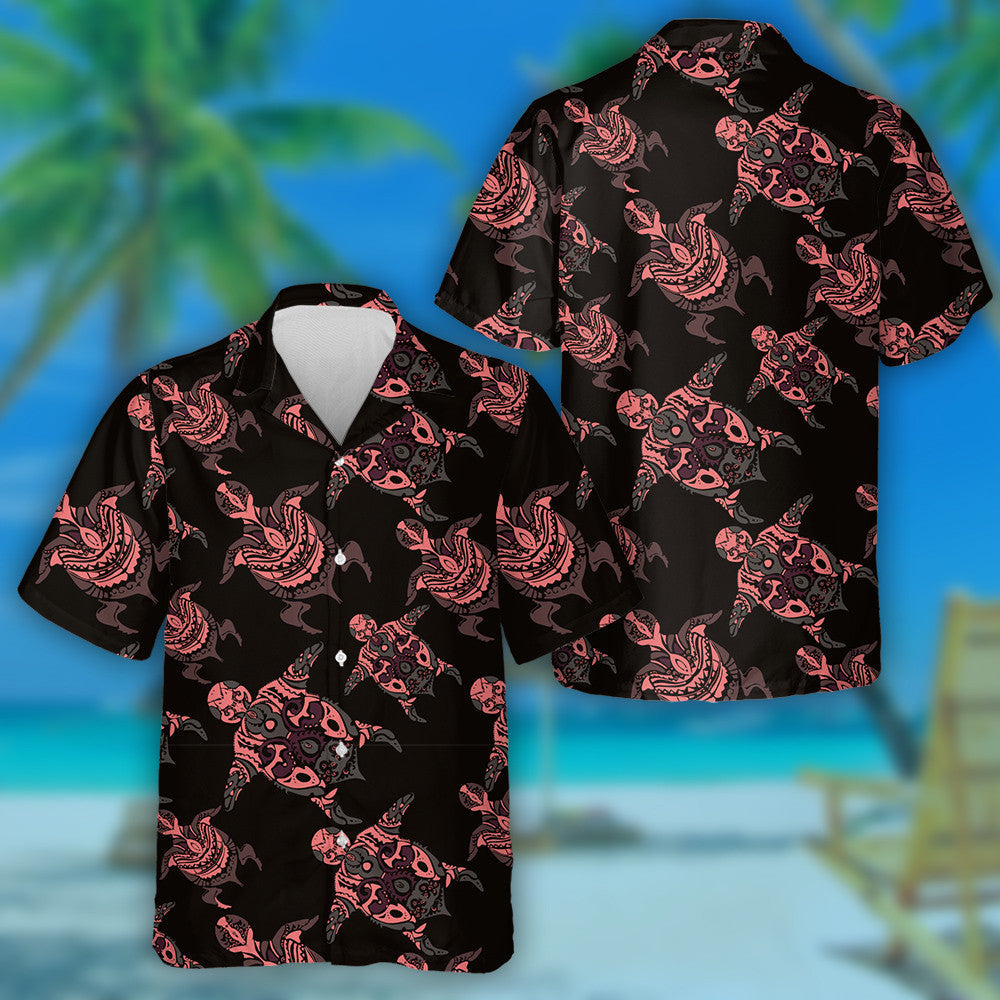 Hand Painted Maori Turtles Ethnic Style Hawaiian Shirt, Hawaiian Shirt Gift, Christmas Gift