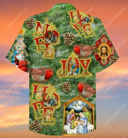 Noel Hope Joy Jesus Christmas Short Hawaiian Shirt Summer Aloha Shirt Tactical Hawaiian Shirt Hawaiian Shirt Pattern, Hawaiian Shirt Gift, Christmas Gift