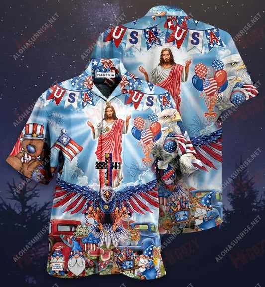 Patriotism America Short Short Sleeve Shirt Ocean Hawaiian T Shirts Custom Hawaiian Shirts Hawaiian Shirts For Men, Hawaiian Shirt Gift, Christmas Gift