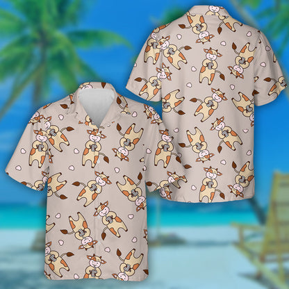 Funny Cow Drinking Coffee Or Tea Hawaiian Shirt,Hawaiian Shirt Gift, Christmas Gift