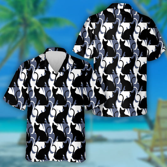 Black And White Butterfly On Pink Hawaiian Shirt, Hawaiian For Gift