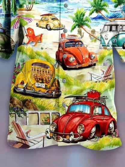 Car With Holiday Nice Ornamental Hawaiian Shirt, Hawaiian Shirt Gift, Christmas Gift