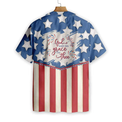 God Shed His Grace On Thee Background Hawaiian Shirt, Hawaiian Shirt Gift, Christmas Gift