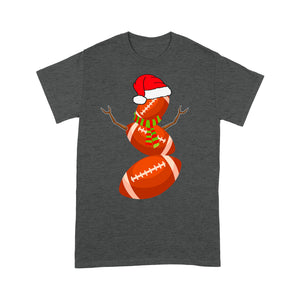 Football Snowman Funny Christmas Gift Tee Shirt Gift For Christmas