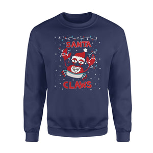 Santa Claws Ugly Christmas Sweater Crab Funny Xmas Lobster Sweatshirt Gift Idea - Funny sweatshirt gifts christmas ugly sweater for men and women