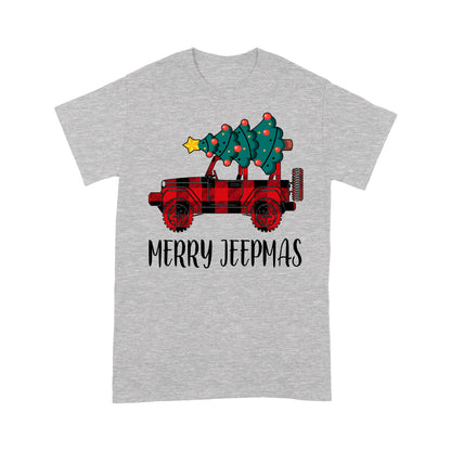 Merry Jeepmas Buffalo Plaid Muster Jeep lustige Weihnachten T-Shirt Geschenk für Weihnachten