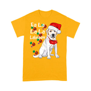 Labrador Lovers' Funny Christmas Outfit Fa La La La Labrador  Tee Shirt Gift For Christmas