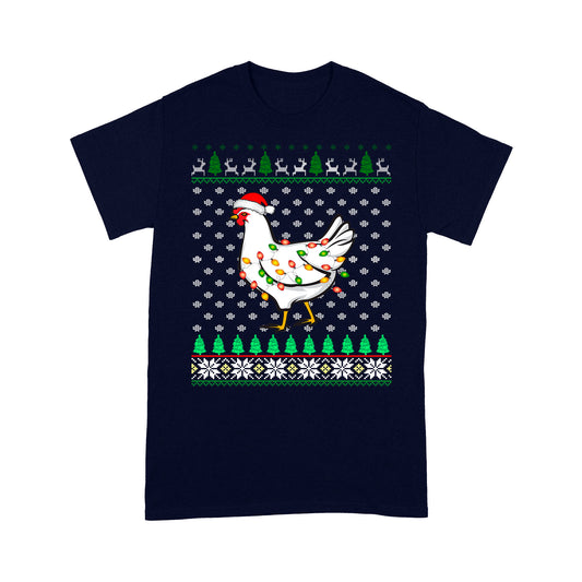 Funny Chicken Christmas Lights Gift Tee Shirt Gift For Christmas