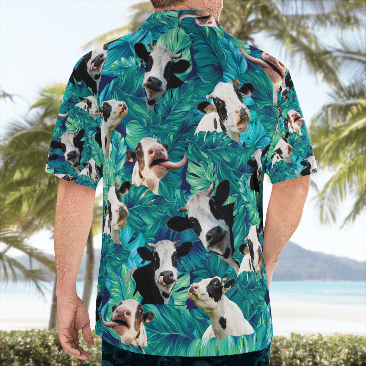 Dairy Cow Pattern Hawaiian Beach Shirt, Hawaiian Shirt Gift, Christmas Gift