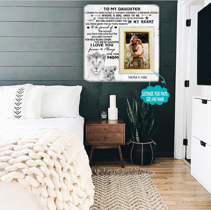 To My Daughter I closed my eyes for just a moment Mother & Daughter Engraved Wood Picture Frame Gift For Mother's Day
