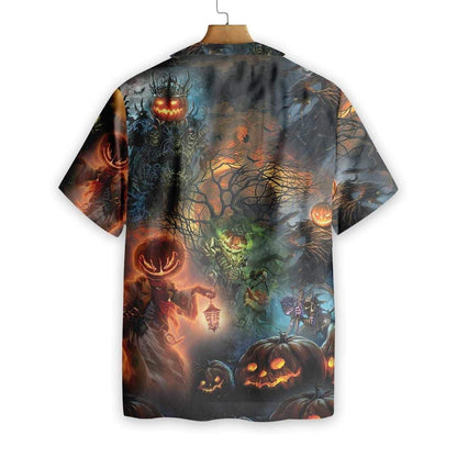 Halloween Angry Evil Pumkin Background Hawaiian Shirt,Hawaiian Shirt Gift, Christmas Gift