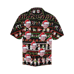 Cute Snowman Merry Xmas Custom Photo Hawaiian Shirt,Hawaiian Shirt Gift, Christmas Gift