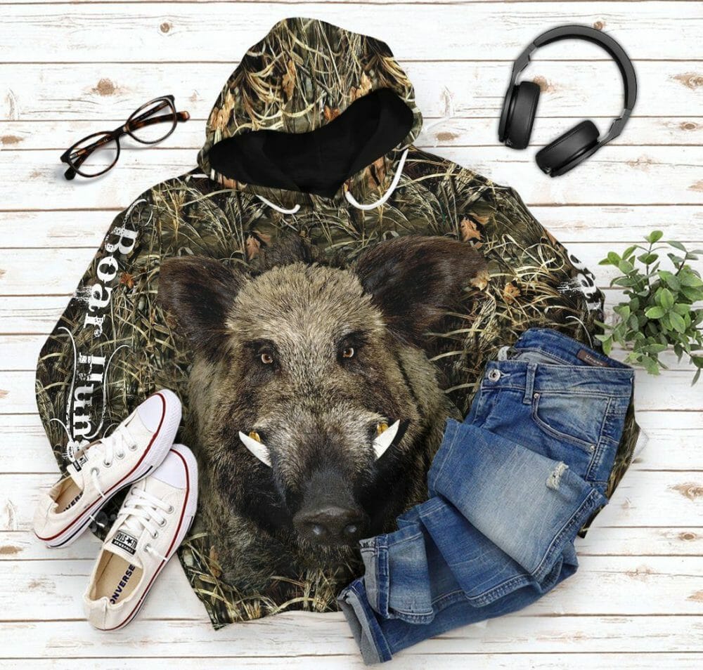 3D Wildschwein Jagd Custom T-Shirt Hoodie Bekleidung