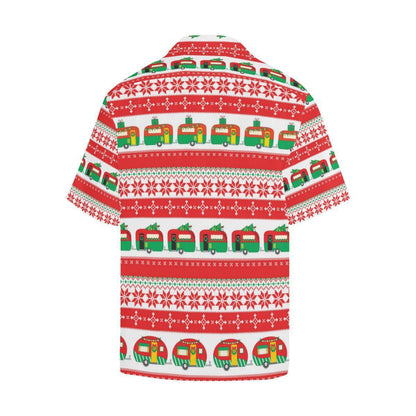 Camper Camping Ugly Christmas Red Design Hawaiian Shirt, Hawaiian Shirt Gift, Christmas Gift.
