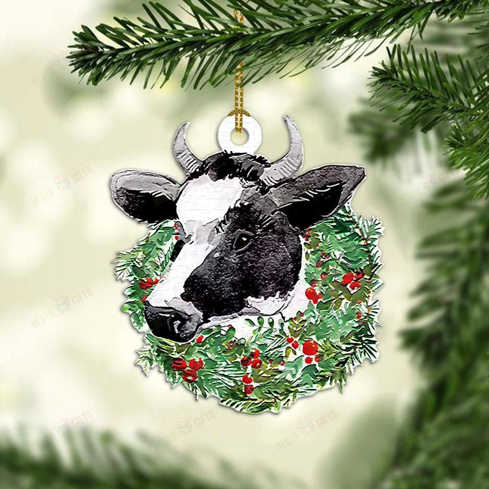 Christmas Cow Mica Ornament, Christmas Shape Ornament, Happy Christmas Ornament, Christmas Gift, Christmas Decoration